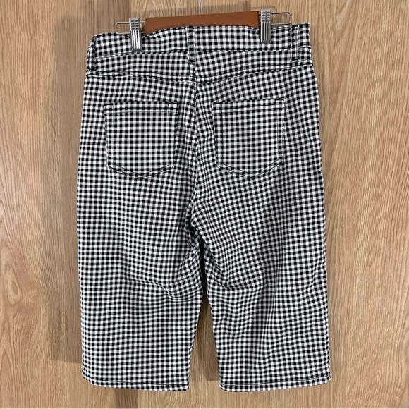 Black/ White Plaid Stretch Bermuda Shorts - Picture 5 of 6